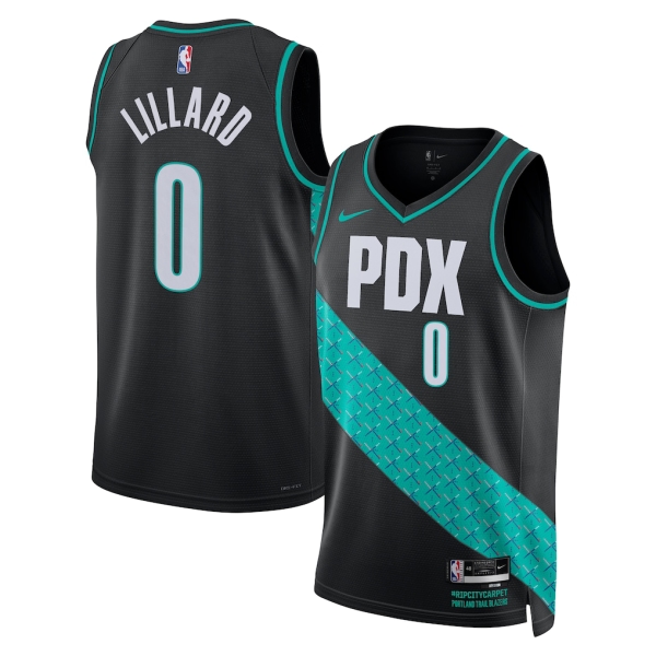 Portland Trail Blazers Trikot Damian Lillard Nike 2025-26 City Edition Schwarz Swingman - Herren Portland Trail Blazers Trikot Damian Lillard Nike 2025-26 City Edition Schwarz Swingman - Herren